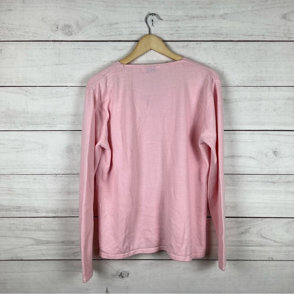 Vintage Burberrys of London Pink Cashmere Cardigan Sweater - Picture 2 of 4